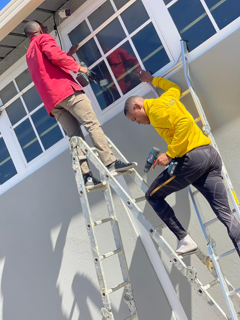 CCTV installation team at work